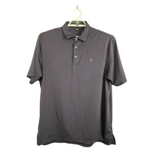 Peter Millar XL Purple Gray Striped‎ Polo Summer Comfort Golf Preppy